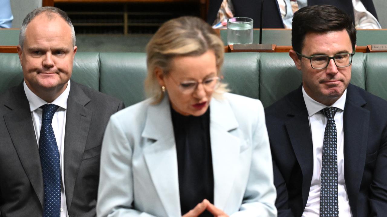 Ted O'Brien, Sussan Ley and David Littleproud in Question Time