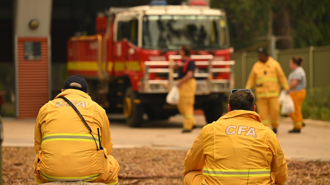 CFA personnel are seen at a fire station