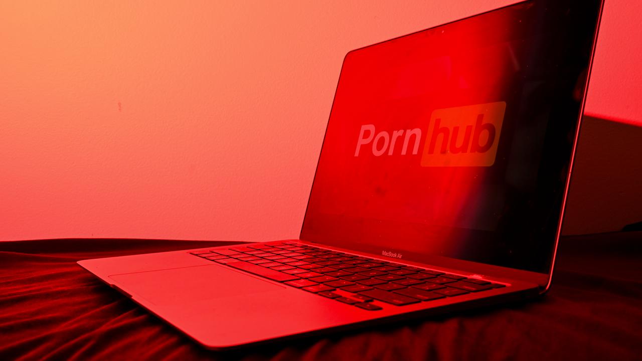 Pornhub logo on a laptop (file image)
