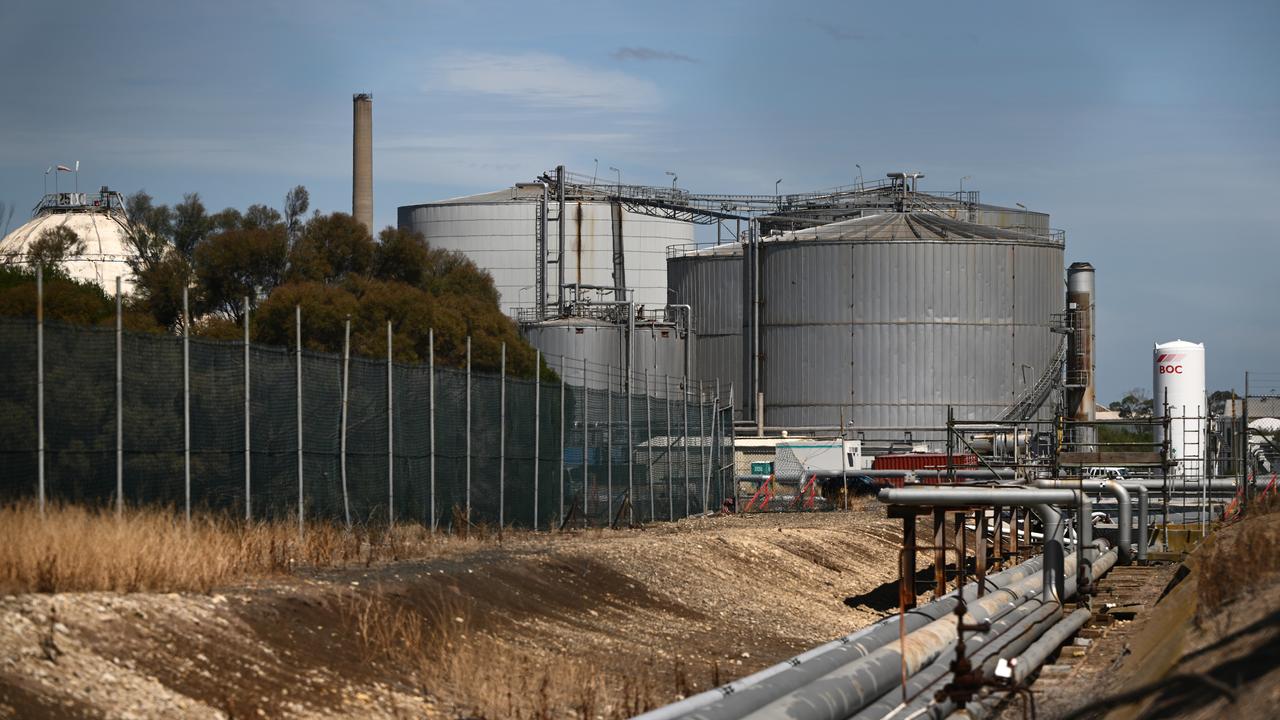 Storage silos at the Geelong Oil Refinery in Corio (file image)
